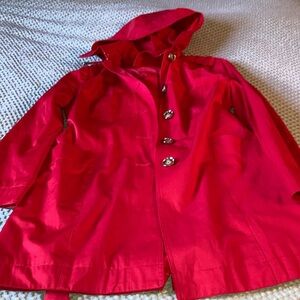 MICHAEL Michael Kors Red Raincoat with Toggle Closures